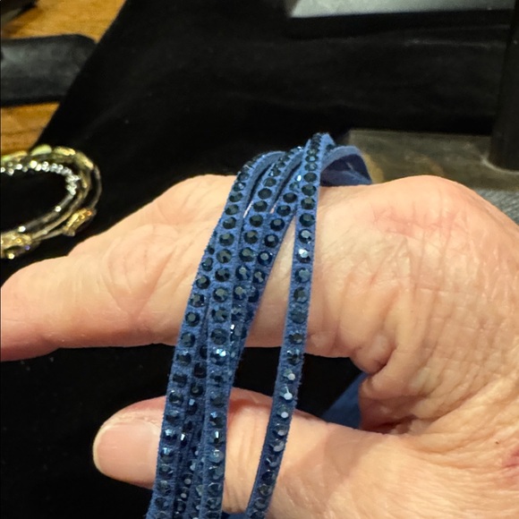 Blue Rhinestone Wrap Bracelet - Picture 4 of 5